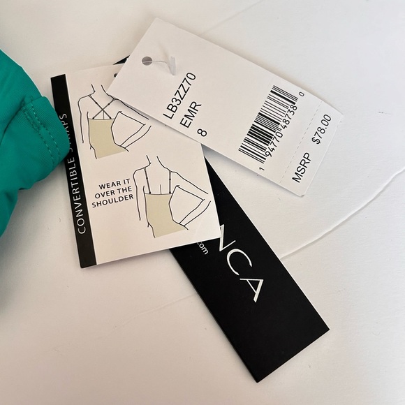 La Blanca Swim Top Underwire Twist Front Emerald Green Island Goddess Size 8 NWT - Picture 4 of 5